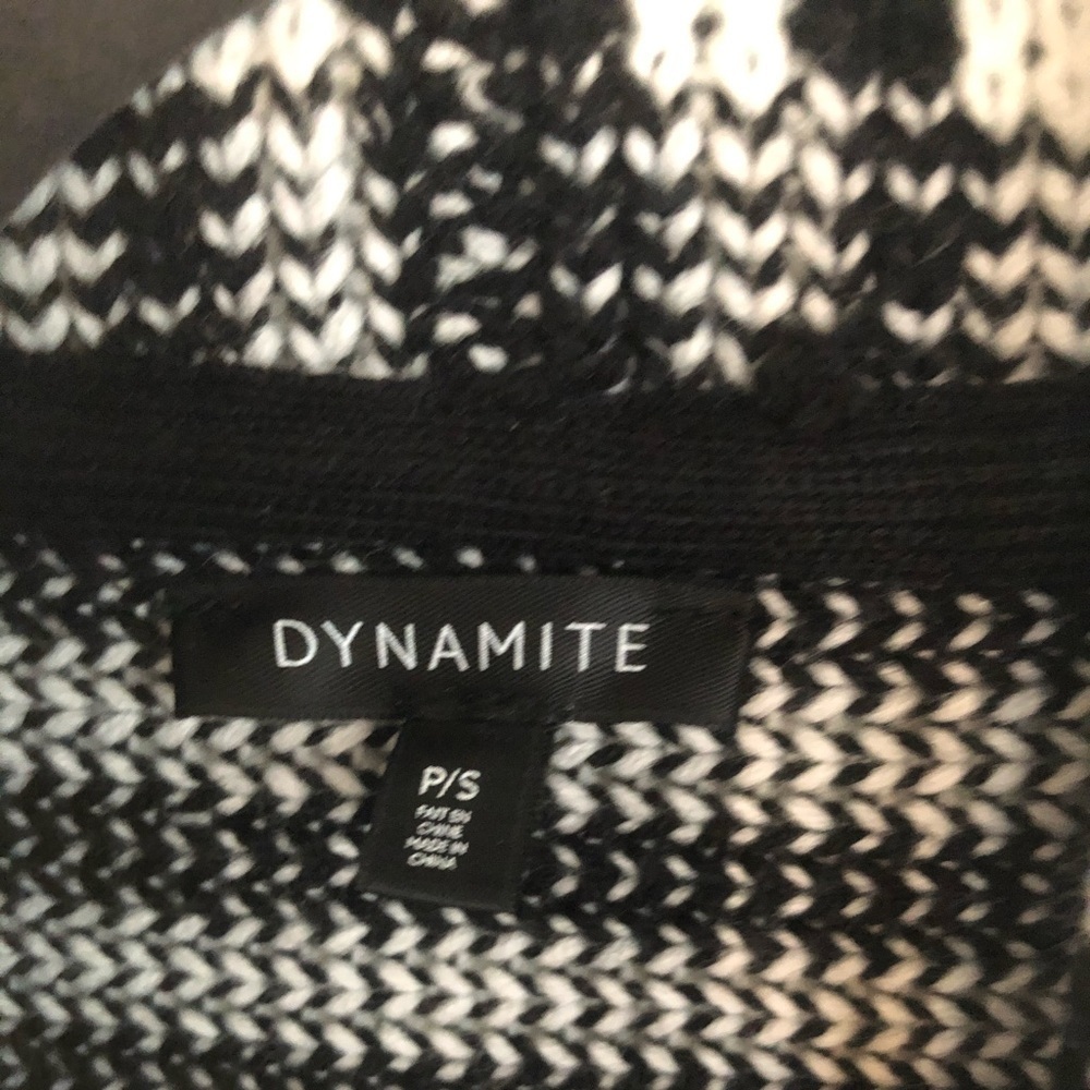 Dynamite Knit long line blazer -Black and White stripe NWOT -Sz Sm-Chic! 🖤 - Picture 11 of 11